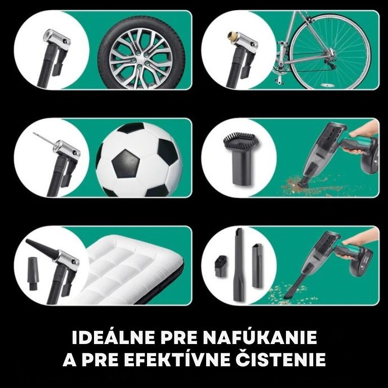 CleanMaxx AKU kompresor a ručný vysávač 2v1 AKV-19905 (6)